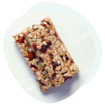Granola bars stacked