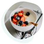 Yogurt with strawberry and blueberry